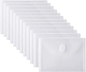 PLESIU Tatane 12 Packungen Klar Kunststoff Klein Umschlag 5,5x7,5 Zoll, Klar - 12 Stück  - Bild 1 von 9