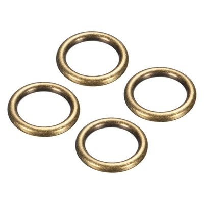O Ring de metal, 4 peças 1,2 polegadas OD 0,8 polegadas ID 5mm de espessura ouro escuro sem costura - Imagem 1 de 4