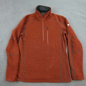 Kuhl Interceptr Pullover Sweater Mens Medium Red 1/4 Zip Wool Outdoor Hiking - Picture 1 of 13