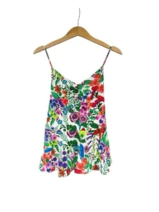 Willow & Root Tie Back Bright Multicolor Floral Tank Top Womens Large New - Picture 1 of 7