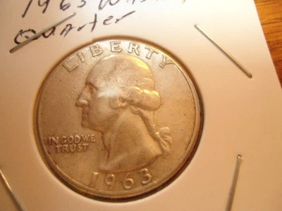 1963-P Washington quarter: 90% silver, circulated, ungraded - Image 1 of 4