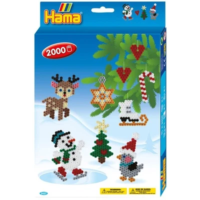 Hama Bügelperlen Weihnachten 2000 Stück Midi-Perlen Stiftplatte Geschenkpackung - Bild 1 von 4