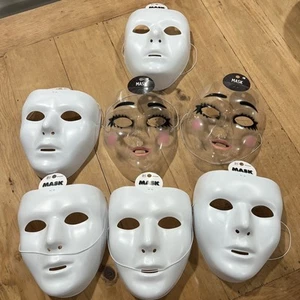 America's Best Dance Crew MTV Jabbawockeez White Blank Face Mask Costume - LOT 7 - Picture 1 of 5