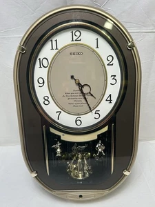 Seiko Melodies In Motion Musical Oval Wall Clock Tested/ Works QXM329NRH - Picture 1 of 11