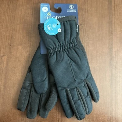 isotoner Women's Stretch Fleece Gloves With smartDri, Black, One Size, $50 NWT - Image 1 of 4