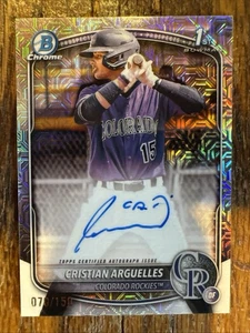 2025 Bowman Chrome Christian Arguelles Mojo Refractor 1st Auto #/150 Rockies - Picture 1 of 3