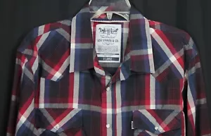 Camisa Levi's De Colección Vaquera a Cuadros Western Rockabilly Perla Broches Manga Larga XL - Imagen 1 de 9