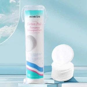 100pcs Soft and Breathable Circular Makeup Remover Pads, Double-sided Textured - Picture 1 of 24
