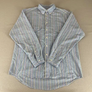 Vintage Levi’s Men’s Button Down Long Sleeve Lt Blue Striped LG Made In USA 1990 - Picture 1 of 14