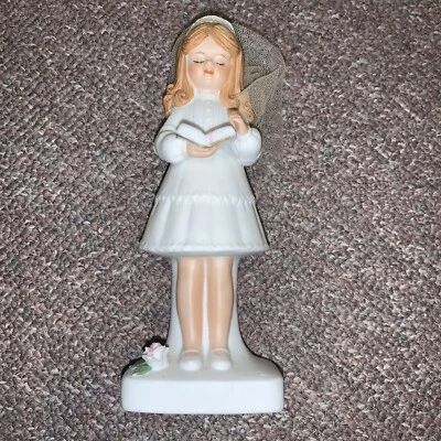 Primera Comunión Niña Rubia Cerámica Vintage Enesco 6" Alto 1981 Envío Gratis Foto 1 de 4