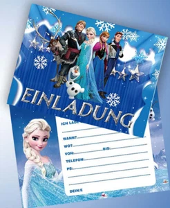 12 Einladungskarten & 12 Umschläge für Geburtstag Frozen Eiskönig ( 53 ) - Bild 1 von 4