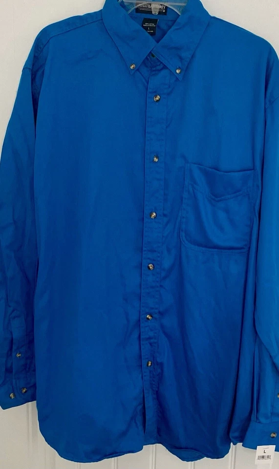 Jonathan Corey Men Large B/F L/S Shirt Cotton Blue NWT (E659) - Image 1 of 1