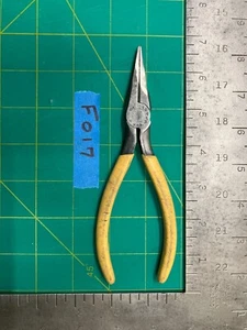 Vintage Klein Tools D203-6 Long Nose Pliers w/ Side Cutters Yellow Grip Tool USA - Picture 1 of 5