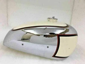 Panther M100 600cc Cream Painted Chrome Gas Fuel Tank 1947-1953 With Cap - Picture 1 of 5
