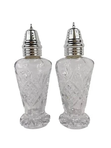 Godinger Crystal Dublin Salt and Pepper Shaker Set 6" tall - Picture 1 of 5