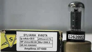 6V6GTA Sylvania Chrome Dome Black Plate Made in USA Amplitrex Tested #3262002 - Picture 1 of 8