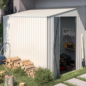 Lean to Garden Storage Shed Outdoor Metal Tool House w/ Lockable Door Multi-size - Picture 1 of 73