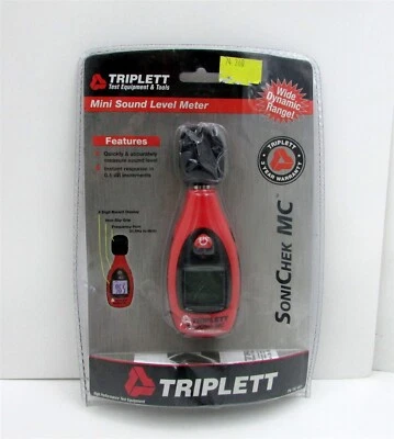 Mini medidor de nivel de sonido Triplett TSC-MC1 SoniChek, retroiluminado, ponderado C. Probador DB Foto 1 de 2