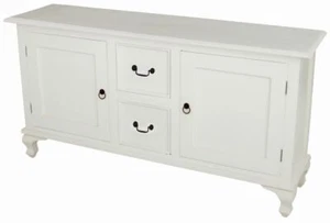 White Timber Buffet, Queen Ann, W160cm, Sideboard White. - Picture 1 of 2
