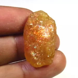 Natural Sunstone Rough Gems 25cts 28x17mm Rainbow Sparkle Sunstone Rough SF-294 - Picture 1 of 9