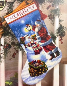 DIMENSIONS Gold Collection HOLIDAY GLOW STOCKING Counted Cross Stitch Kit - Picture 1 of 3