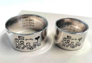 Bandring Glauben Sterling Silber 925 Familie Mit Name Dicke 1 Cm. Schmuck - Bild 1 von 3