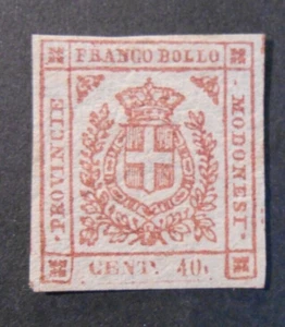 ITALIA ,ITALY 1859 Old State MODENA Stemma di Savoia"40c. MH* Buoni margini ss17 - Imagen 1 de 2