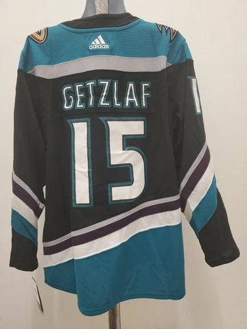 New Lg Anaheim DUCKS Ryan Getzlaf Mens Adidas Jersey Black Size (52) LARGE Cover