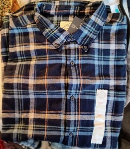 St John’s Bay 100% Cotton Flannel Shirt Green Gray Plaid Button Up Soft Size XXL - Picture 1 of 4