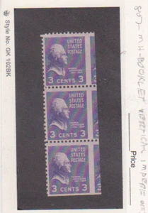 US scott #807a Booklet strip of 3 Misperf/Miscut VF MNH EFO - Picture 1 of 2