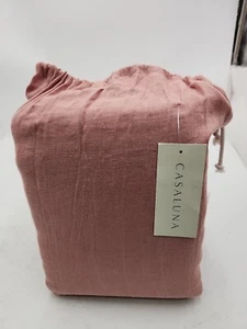 NEW Casaluna 100% Hemp Solid Sheet Set - Rose. Size: Full - Picture 1 of 7