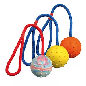 Trixie Ball On Rope Natural Rubber 6cm Ball / 30cm Hand Loop Colour on Request - Picture 1 of 5