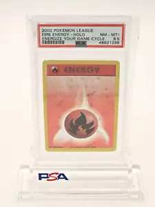 2002 POKEMON LEAGUE FIRE ENERGY HOLO ENERGY YOUR GAME CYCLE PSA 8.5 NM-MT+ - Picture 1 of 2