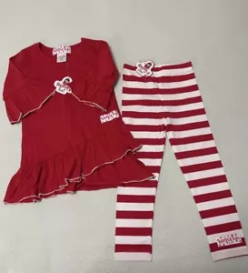 NEW WITH TAGS Ruffle Girl Set Red And White Size 4 Preppy Ruffle Holiday Play - Picture 1 of 4