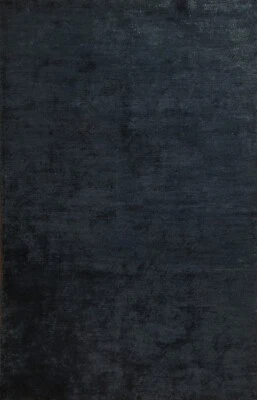 Contemporary Thick-Plush Solid Gabbeh 5'x8' Area Rug Hand-knotted Modern Carpet - Image 1 of 4