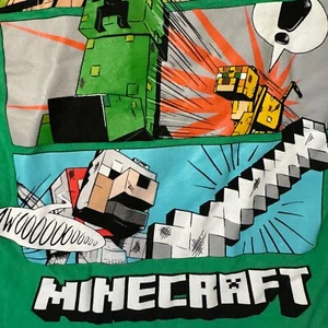 Minecraft Graphic Tee Long Sleeve Comic Book Style Green Youth Size  M - Picture 1 of 5