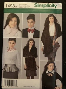 SIMPLICITY 1498 STOLE PEPLUM BELT DICKIE COLLAR MUFF Pattern Misses Size XS - XL - Picture 1 of 2