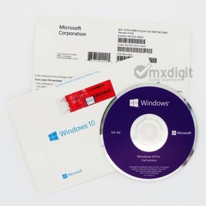 Microsoft Windows 10 Professional DVD Englisch, Aufkleber Key Vollversion - 1-PC