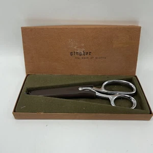 Vintage Gingher Knife-Edge G-8 Shears Scissors Chrome Brazil Box Guard Included - Picture 1 of 5