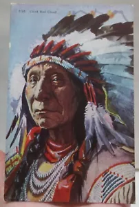 CHIEF RED CLOUD - color - vintage POST CARD - #3447 - Picture 1 of 11