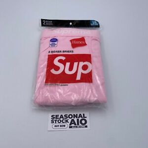 Supreme Hanes Pink Boxer Shorts - Large x2 ✅ New & Sealed ✅ Free Delivery ✅