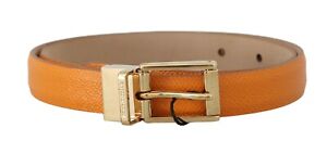 DOLCE & GABBANA Orange Dauphine Leather Gold Buckle Belt s. 70cm/28inch RRP $500