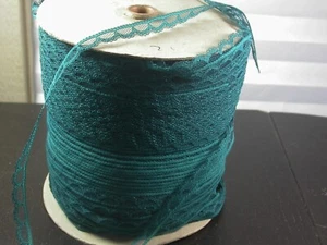 Schmale Spitze 1/2" (12mm) dunkelgrün/türkis Spitze 100 Yards Puppenherstellung Spitze - Bild 1 von 1