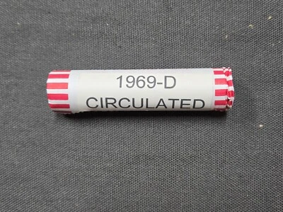 1969 D Lincoln Memorial Cent Roll 50 circulated coins - Image 1 of 3