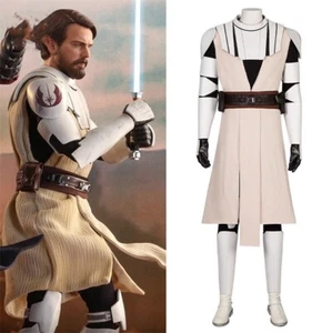 Star Wars Jedi Master Obi-wan Kenobi Cosplay Armor Version Halloween Costume Set - Picture 1 of 22