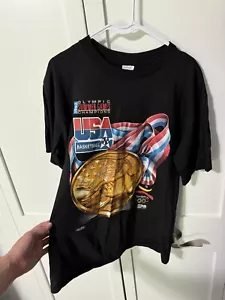 Vtg 1992 USA Dream Team Olympic Basketball Salem Sportswear Tshirt Men L 90s Tee - Picture 1 of 4