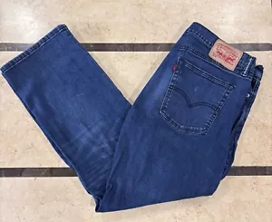 Levis 514 Jeans Mens 36 x 30 Straight Fit Flex 5 Pocket Blue Denim - Picture 1 of 8