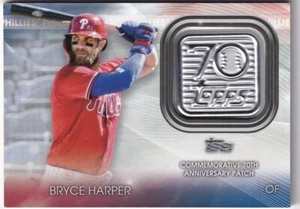 2021 Topps Update Bryce Harper 70th Commemorative Patch No. T70P-BH Phillies - Imagen 1 de 2