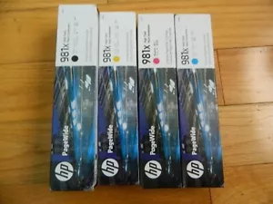 2025 GENUINE SET 4 HP 981X HI-YLD CARTRIDGE LOR09A-LOR12A PageWide 556 586 SEALE - Picture 1 of 1