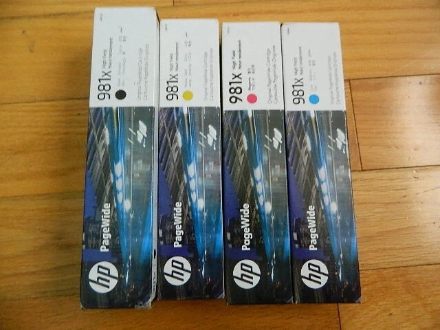 JUEGO ORIGINAL 2025 4 HP 981X CARTUCHO HI-YLD LOR09A-LOR12A PageWide 556 586 VENTA Foto 1 de 1